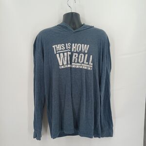 mens Next Level Apparel Blue Long Sleeve Crewneck Tee Shirt Size XXL